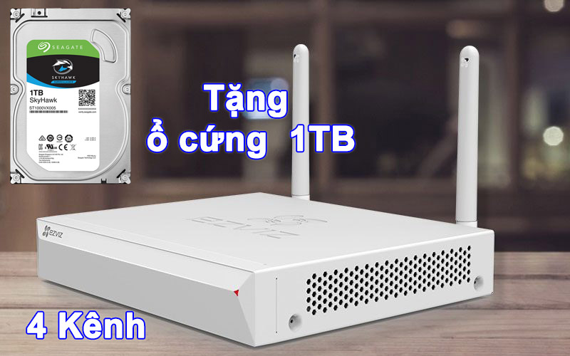 đầu ghi hình 4 camera tặng ổ cứng 1tb