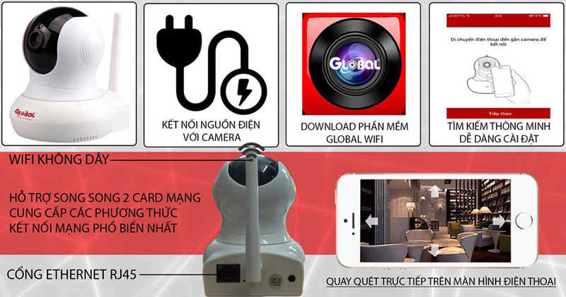 camera ip wifi global w1 720p hd - giam sat, quan sat khong day 05