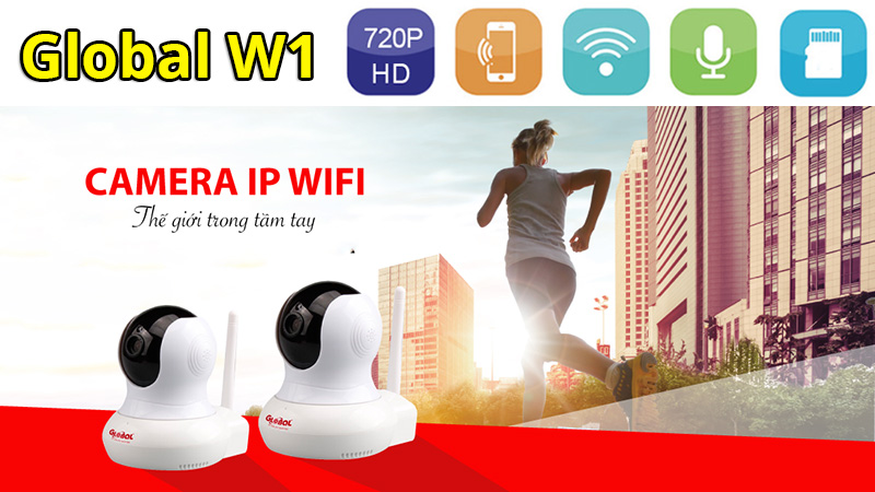 camera ip wifi global w1 720p hd - giam sat, quan sat khong day