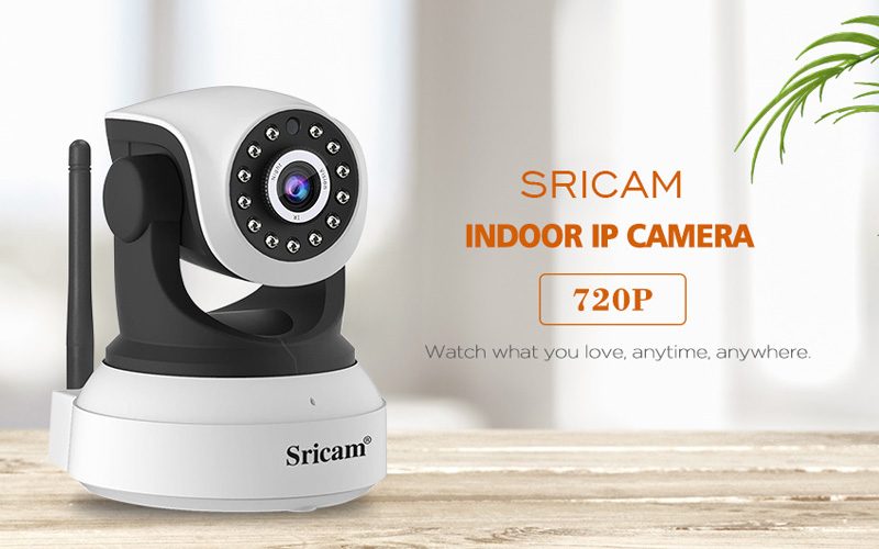 sricam sp017 - camera ip wifi thông minh, hỗ trợ thẻ nhớ 128gb - đèn led