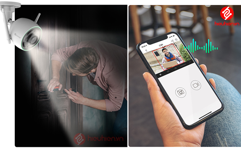 camera wifi ezviz c3n phat hien va canh bao dot nhap ngay lap tuc